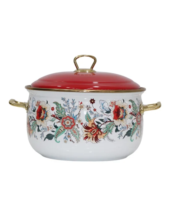 PR Home Magnolia Derin Bombeli Emaye Tencere 24 cm