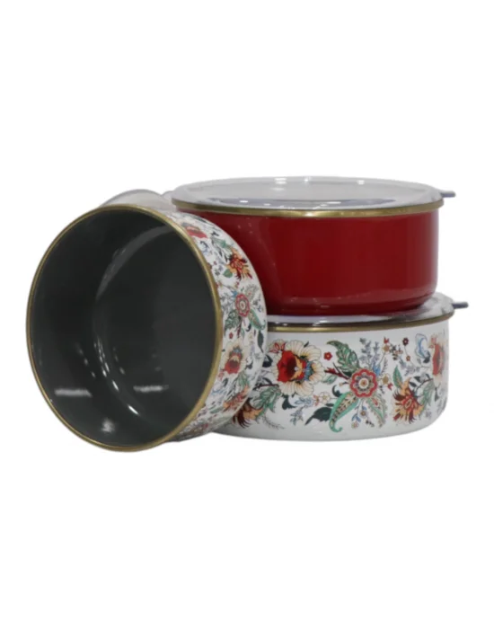 PR Home Magnolia Emaye Üçlü Saklama Seti