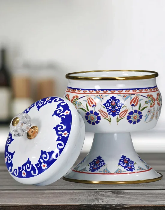 PR Home Neslişah Emaye Ayaklı Şekerlik