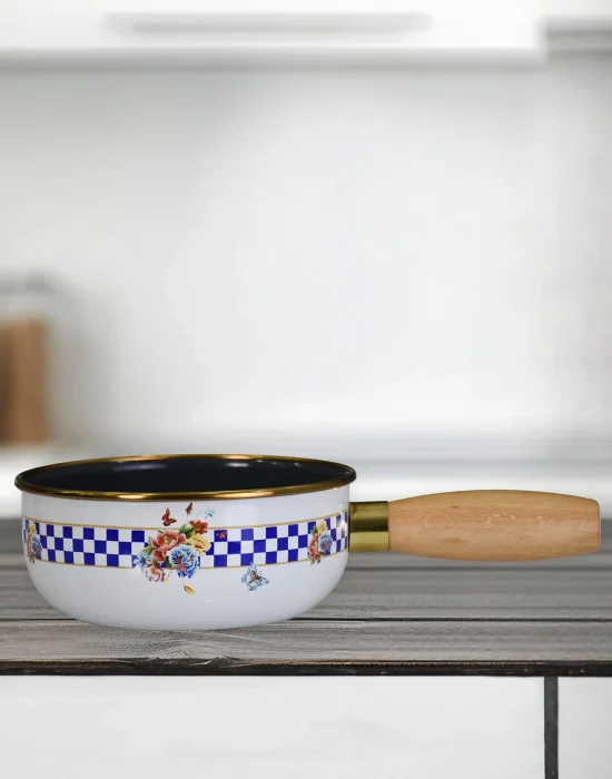 PR Home Allegro Emaye Ahşap Saplı Haşlama ve Sos Tavası 16 cm