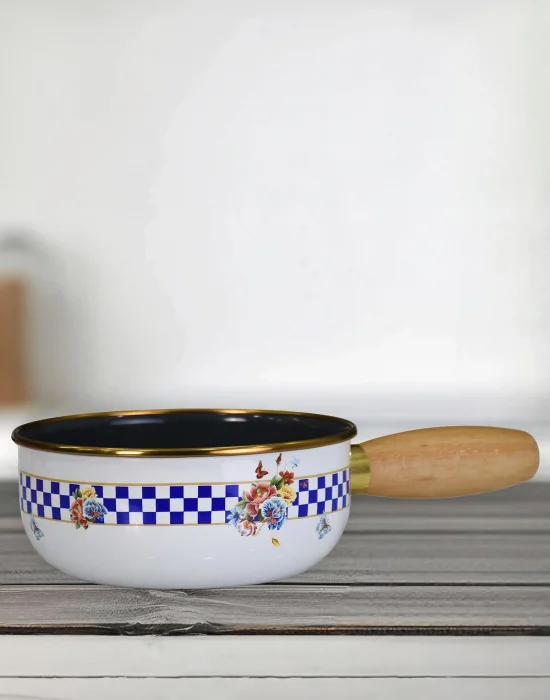 PR Home Allegro Emaye Ahşap Saplı Haşlama ve Sos Tavası 16 cm