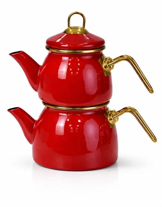 PR Home Red Mini Model Emaye Çaydanlık