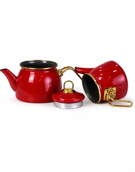 PR Home Red Mini Model Emaye Çaydanlık