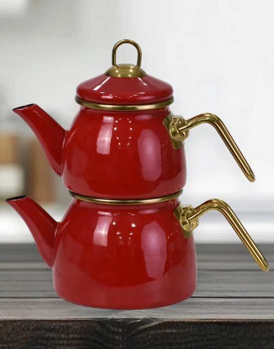 PR Home Red Mini Model Emaye Çaydanlık