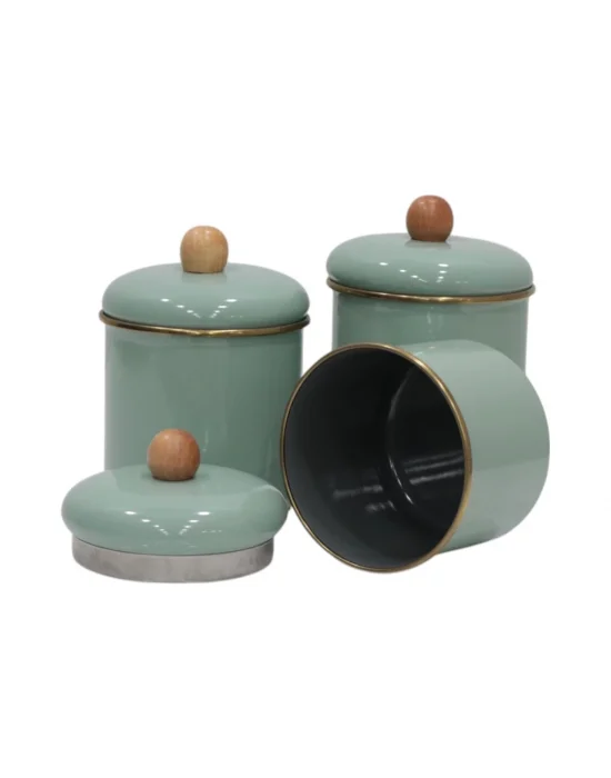 PR Home Soft Green Emaye Baharatlık Seti 3lü