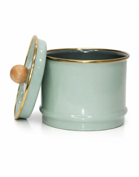 PR Home Soft Green Emaye Kavanoz