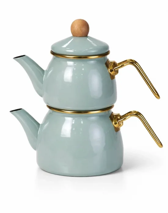 PR Home Soft Green Mini Model Emaye Çaydanlık