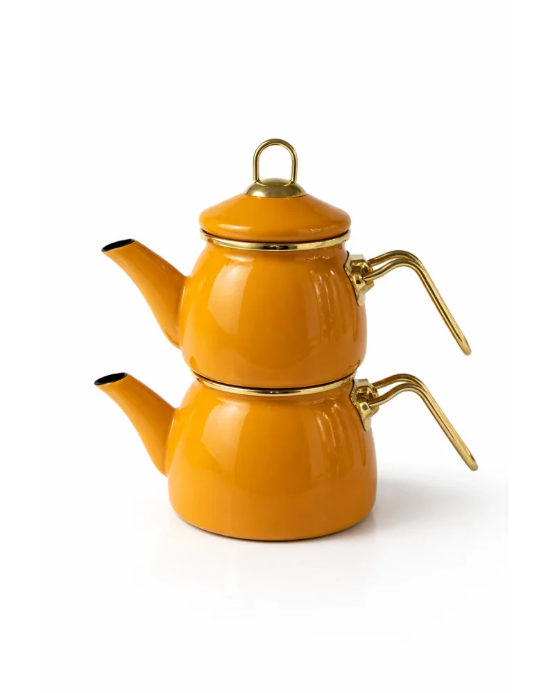 PR Home Emaye Mini Model Emaye Çaydanlık Hardal