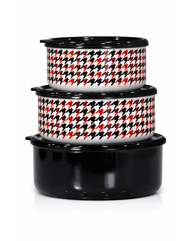 PR Home Forte Black Emaye Üçlü Saklama Seti