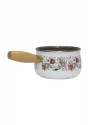 PR Home Magnolia Emaye Ahşap Saplı Haşlama ve Sos Tavası 14 cm Bombeli