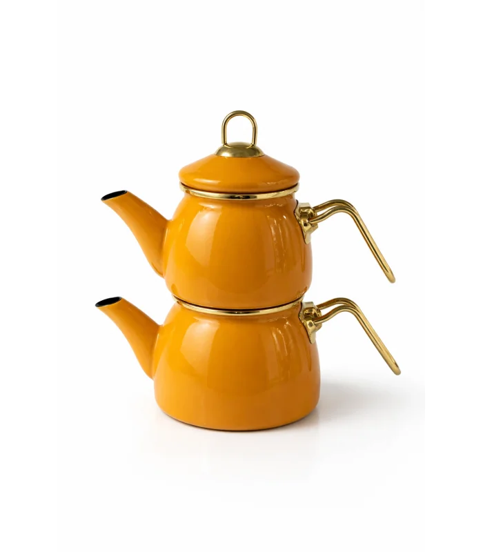 PR Home Emaye Mini Model Emaye Çaydanlık Hardal