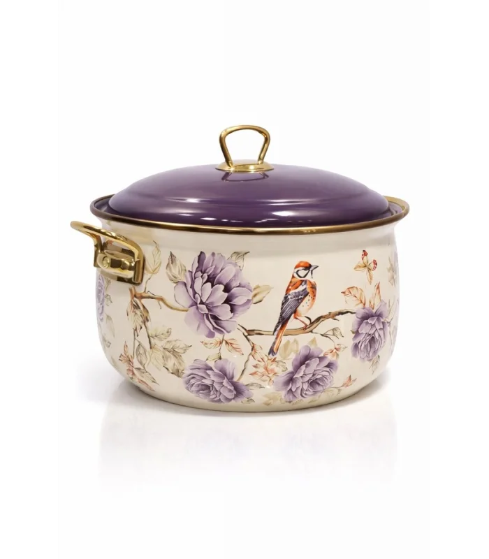 PR Home Fiorella Derin Bombeli Emaye Tencere 24 cm