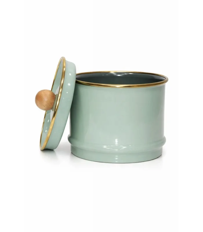 PR Home Soft Green Emaye Kavanoz