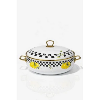 PR Home Lemon Derin Bombeli Emaye Karnıyarık Pilav Tenceresi 26 cm