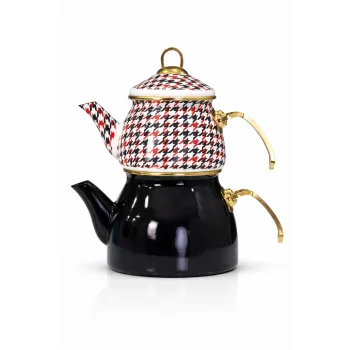 PR Home Forte Black Gold Model Emaye Çaydanlık