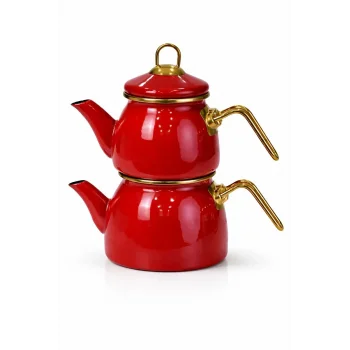 PR Home Red Mini Model Emaye Çaydanlık