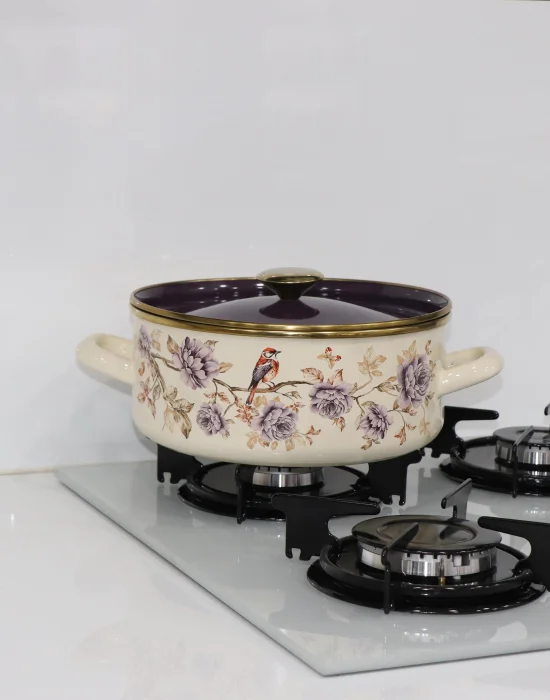 PR Home Fiorella Düz Form Emaye Tencere 24 cm