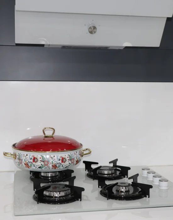 PR Home Magnolia Derin Bombeli Emaye Karnıyarık Pilav Tenceresi 26 cm