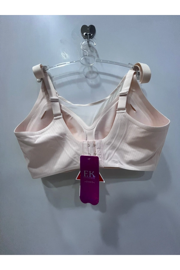 FK Kadın Balensiz Lazer Kesim Tül Detaylı Somon Sütyen