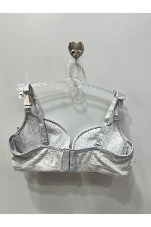 Belvü Kadın Balenli Double Dolgulu Penye Melanj Koyu Gri Sütyen