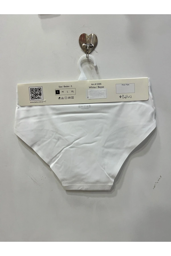 BELVÜ LAZER KESİM HİPSTER KİLOT-BEYAZ