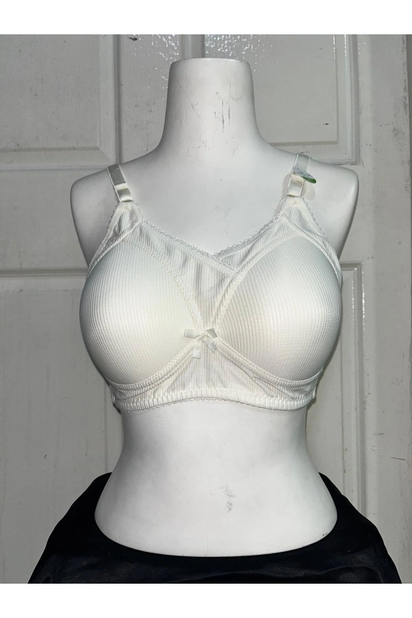 Nergiz Kadın C Cup Fitilli Kumaş Toparlayıcı Ekru Sütyen