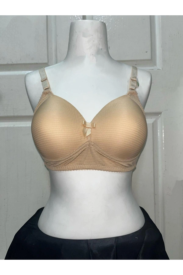 Nergiz Kadın C Cup Çizgi Desenli Toparlayıcı Ten Sütyen