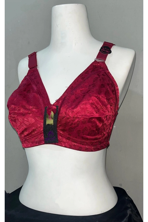 Nergiz Kadın C Cup Penye Kumaş Balensiz Bordo Sütyen