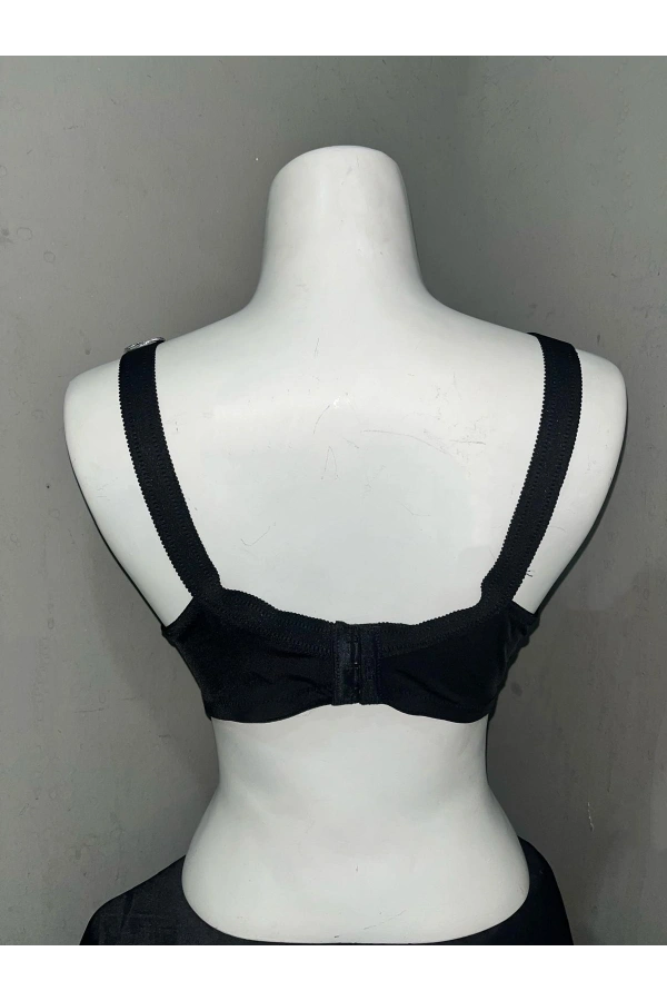 Nergiz Kadın C Cup Penye Kumaş Balensiz Siyah Sütyen