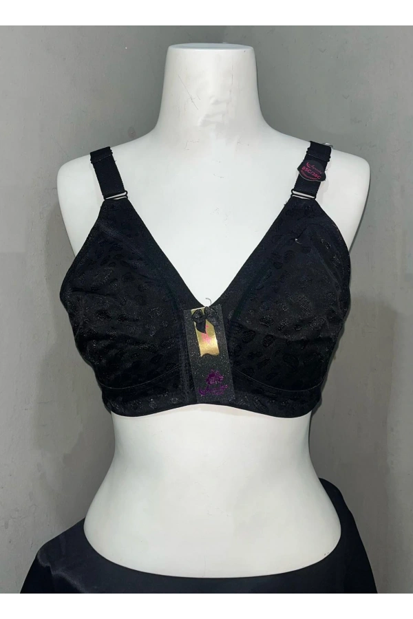 Nergiz Kadın C Cup Penye Kumaş Balensiz Siyah Sütyen