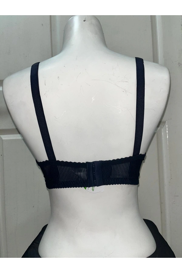 Nergiz Kadın C Cup Fitilli Kumaş Toparlayıcı Lacivert Sütyen