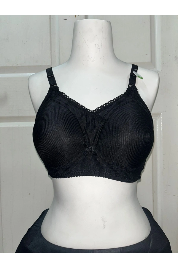 Nergiz Kadın C Cup Fitilli Kumaş Toparlayıcı Siyah Sütyen