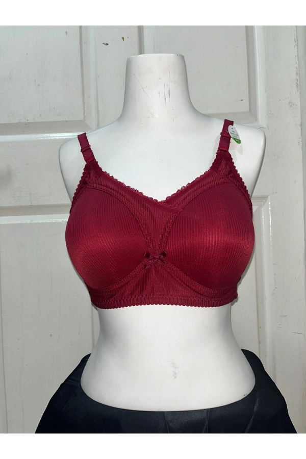 Nergiz Kadın C Cup Fitilli Kumaş Toparlayıcı Bordo Sütyen