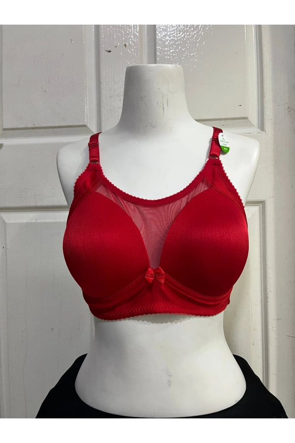Nergiz Kadın C Cup Dantel Detaylı Toparlayıcı Kırmızı Sütyen
