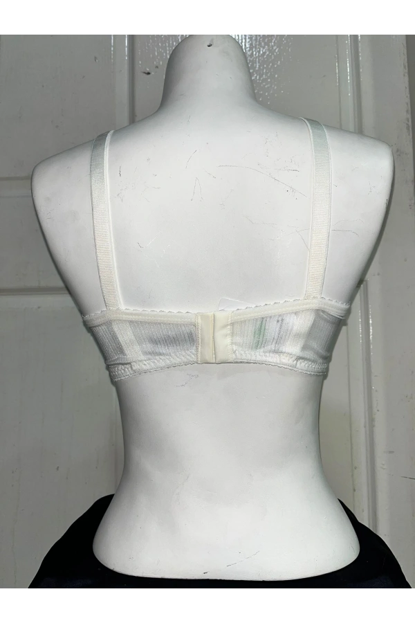 Nergiz Kadın C Cup Dantel Detaylı Toparlayıcı Ekru Sütyen