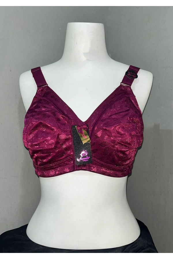 Nergiz Kadın C Cup Penye Kumaş Balensiz Mürdüm Sütyen