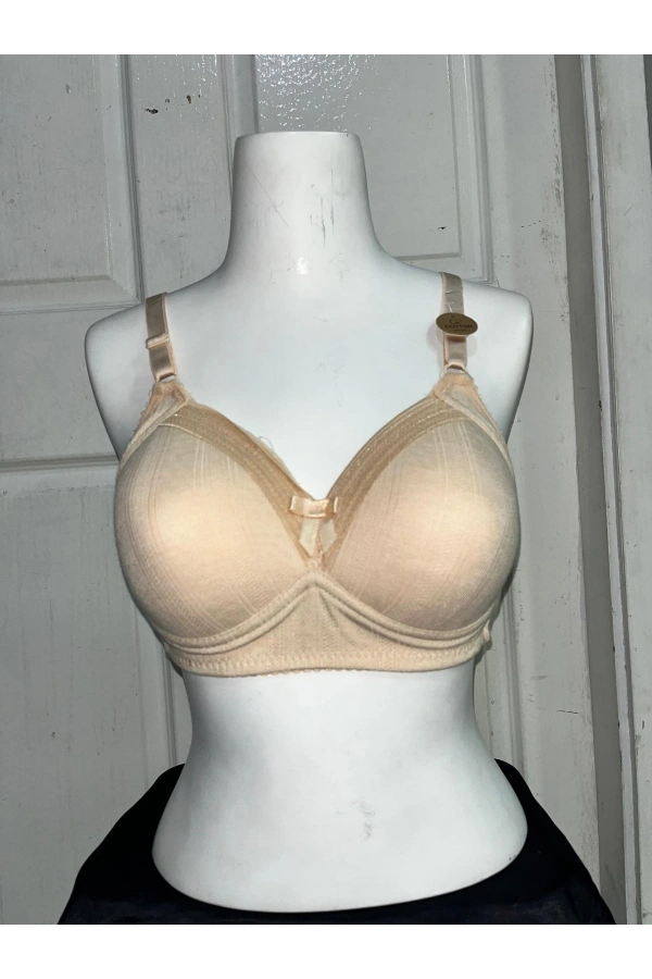 Nergiz Kadın C Cup Pamuklu Dantel Detaylı Toparlayıcı Ten Sütyen