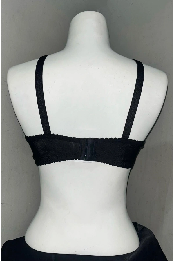 Nergiz Kadın C Cup Dantel Detaylı Toparlayıcı Siyah Sütyen