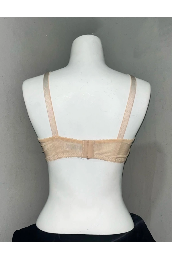 Nergiz Kadın C Cup Dantel Detaylı Toparlayıcı Ten Sütyen