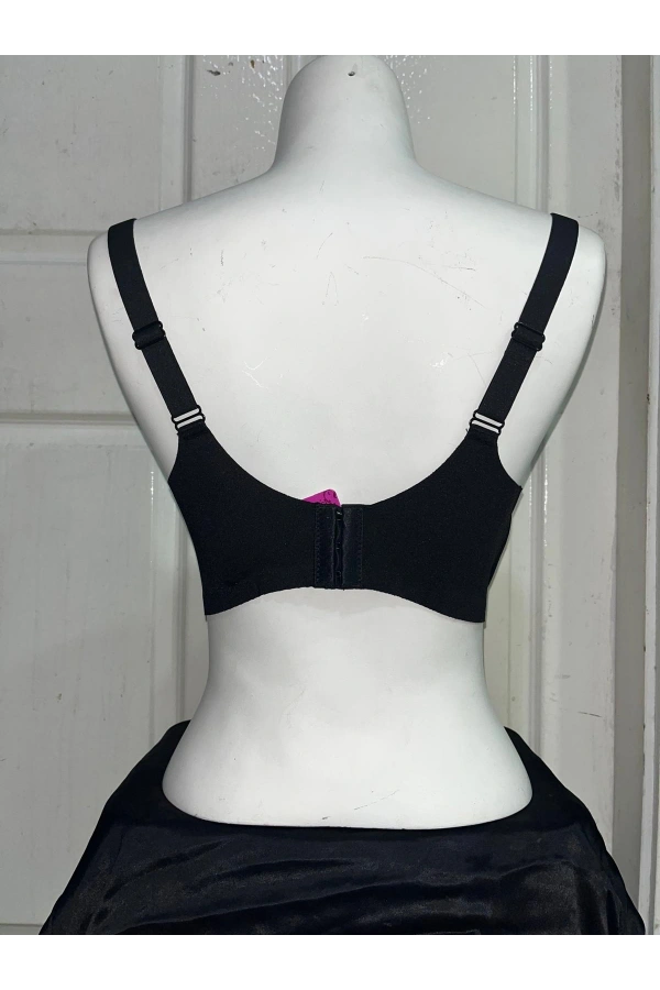 F.K Kadın C Cup Desteksiz ve Balensiz Lazer Kesim Siyah Sütyen