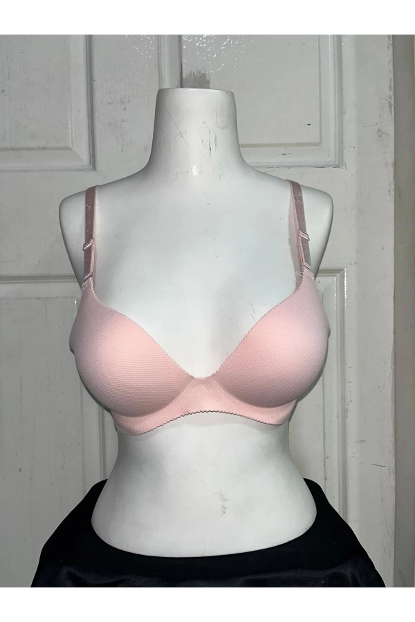 F.K Kadın Lazer Kesim Destekli ve Balenli Pembe Sütyen