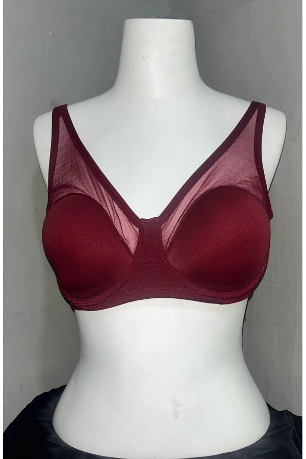 Le Jardin Kadın Tüllü Toparlayıcı Soft Cup Bordo Sütyen