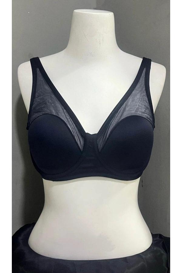 Le Jardin Kadın Tüllü Toparlayıcı Soft Cup Lacivert Sütyen