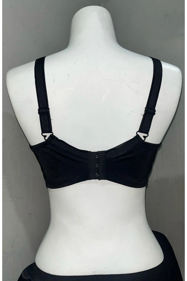 F.K Kadın Tül Detaylı Balensiz Toparlayıcı Siyah Sütyen