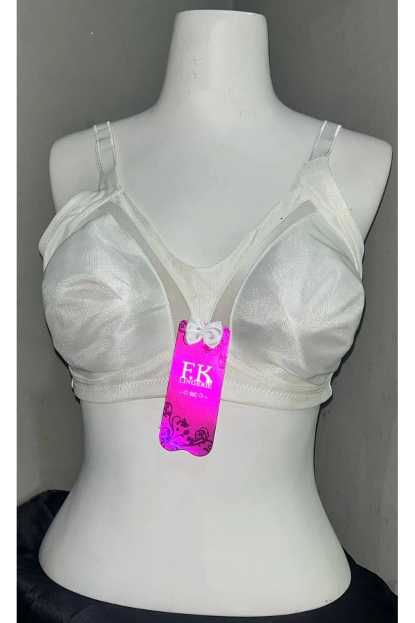 F.K Kadın Tül Detaylı Balensiz Toparlayıcı Ekru Sütyen