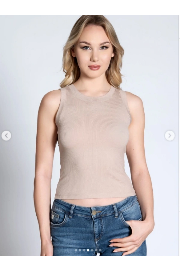 Belinay Kadın Modal Kumaş Fitilli Vizon Atlet