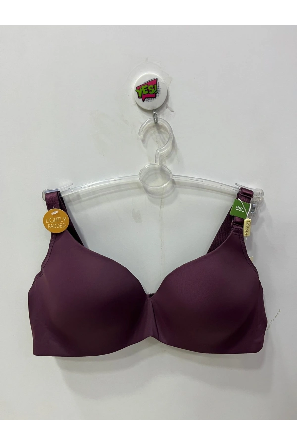 Belvü Kadın C Cup Desteksiz Balenli Boş Kap Micro Mürdüm Sütyen