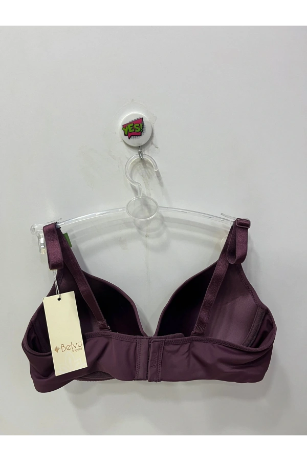 Belvü Kadın C Cup Desteksiz Balenli Boş Kap Micro Mürdüm Sütyen