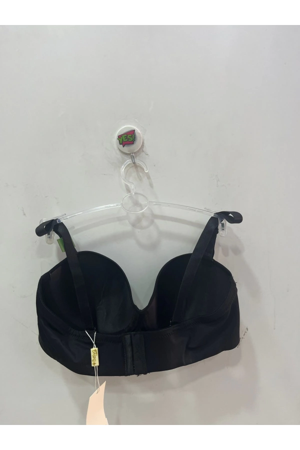Belvü Kadın C Cup Straplez Dolgusuz Mikro Kumaş Siyah Sütyen - 1110