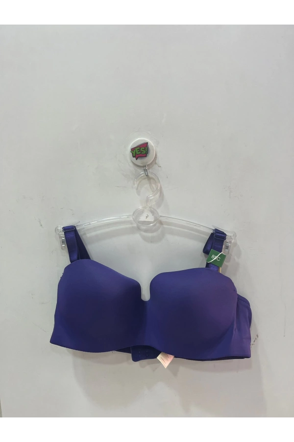 Belvü Kadın C Cup Straplez Dolgusuz Mikro Kumaş Lacivert Sütyen - 1110